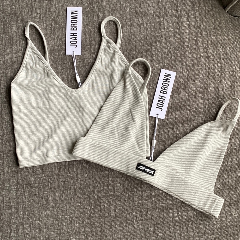 NWT Joah Brown Pearl Gray Tank and Triangle Bra